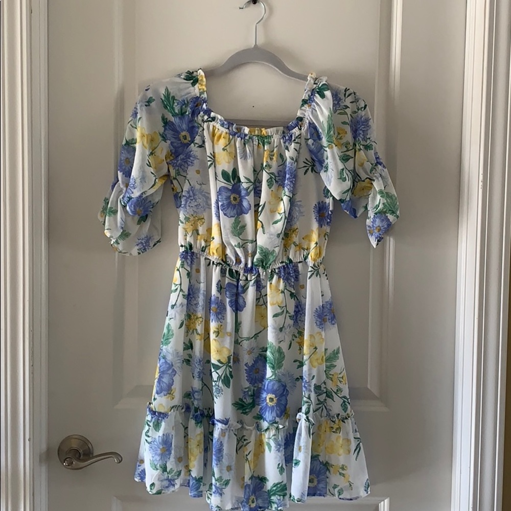 Three Quarter Length Sleeved Floral Dress